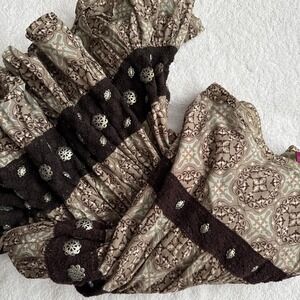 boho festival Coachella vibes flare skirt with silver medallions